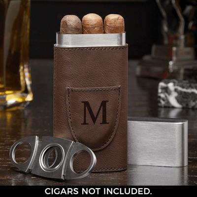 Travel Cigar Case with Cigar Cutter