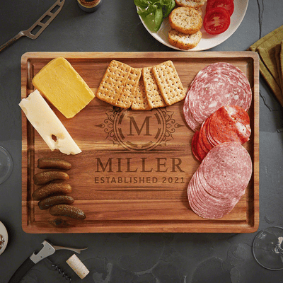 Acacia Personalized Cutting Board - (1.5in Thick)