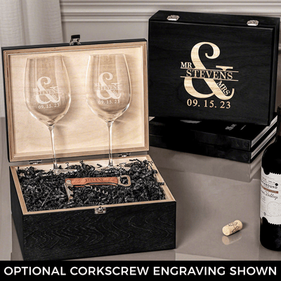Engraved Wine Gift Set w. Wine Glasses
