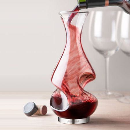 White Wine Set: 4 Engraved Stemless Wine Glasses, Elegant Aerating Wine Decanter & Pistachios Gift Box - 1 bottle