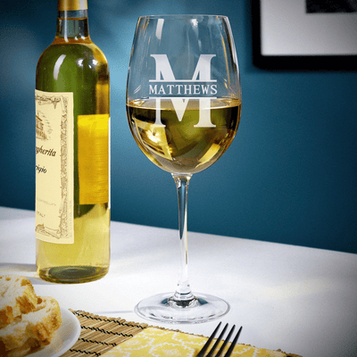 Set of 4 Personalized White Wine Glasses